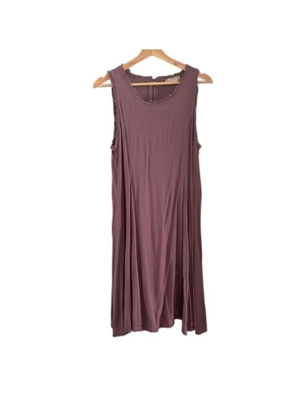 Altar'd State Eggplant Sleeveless Fringe Frayed Shift Dress Size Medium